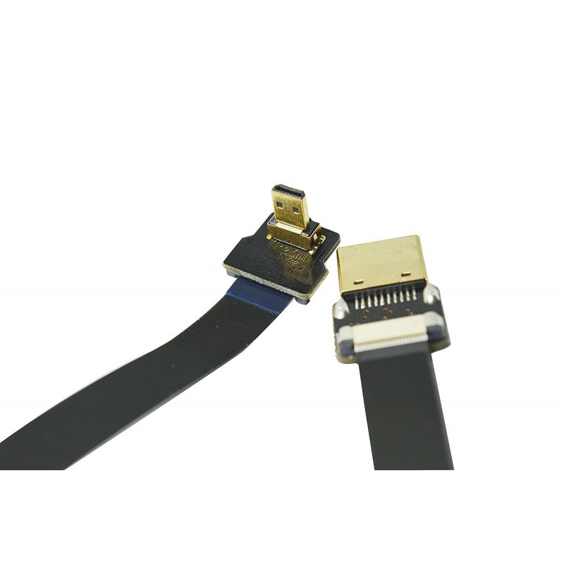 Ultra Thin Micro HDMI to Standard HDMI Flat Ribbon Cable 50cm - Pilotfly