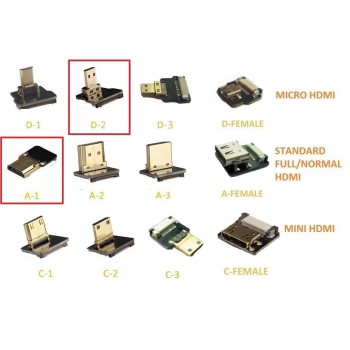 Ultra Thin Micro HDMI to Standard HDMI Flat Ribbon Cable 50cm - Pilotfly