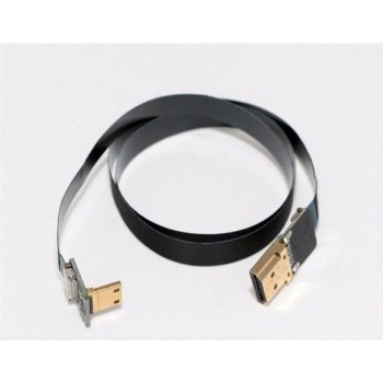 Ultra Thin Mini HDMI to Standard HDMI Flat Ribbon Cable 50cm - Pilotfly