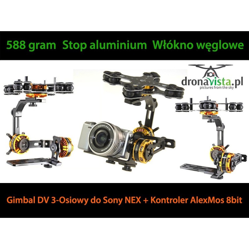 Gimbal DV 3-Osiowy do Sony NEX + Kontroler AlexMos 8bit
