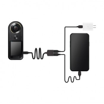 2 in 1 USB cable with dual type C ports (for live streaming via Android cellphone during chargering)
