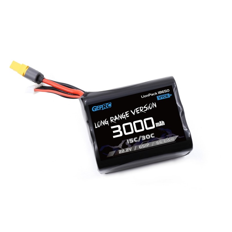 GEPRC LionPack 18650 VTC6 3000mAh 15C/30C 22.2V 6S1P 66.6Wh XT30