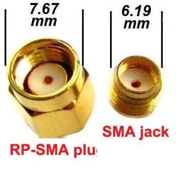 Złącze - redukcja RP-SMA plug na SMA jack