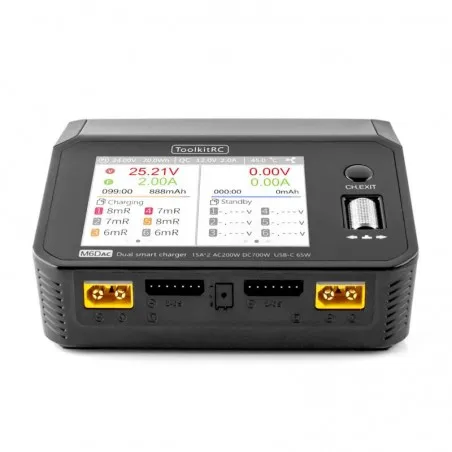 ToolKitRC M6DAC Dual AC 200W DC 700W 2x15A USB-C 2-6S