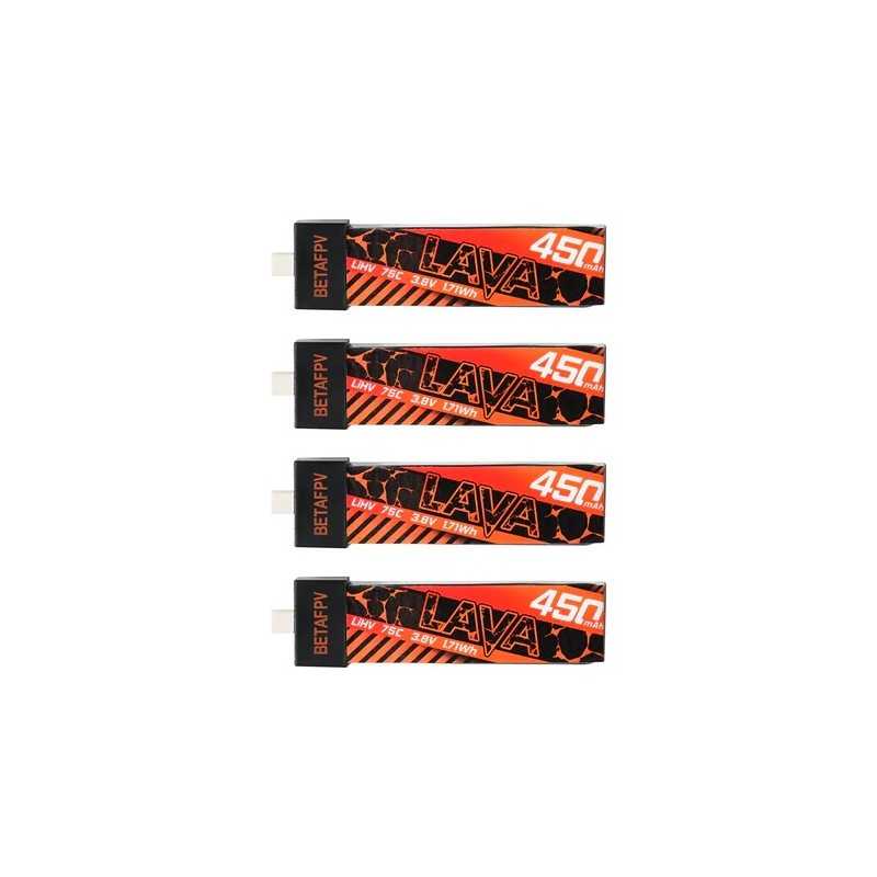 Zestaw akumulatorów LiHV BETAFPV LAVA 1S 450mAh 75C (4szt)