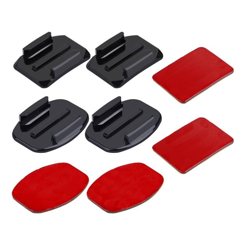 PULUZ 2 PCS Curved Surface Mounts + 2 PCS Flat Surface Mounts + 4 PCS Adhesive Mount Stickers