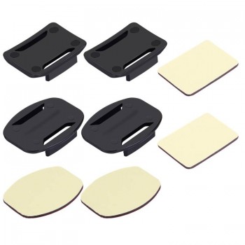 PULUZ 2 PCS Curved Surface Mounts + 2 PCS Flat Surface Mounts + 4 PCS Adhesive Mount Stickers