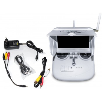 Monitor FPV 5" z Nagrywarką DVR 5,8GHz - Pasmo F (Biały)