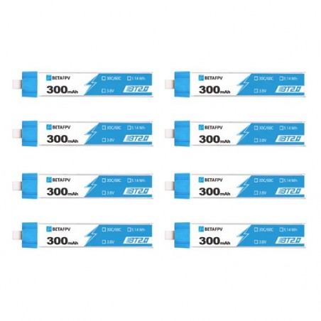 BETAFPV BT2.0 300mAh 1S 30C Battery (8PCS)