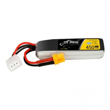 Tattu HV 450mAh 7.6V 75C 2S1P XT30 Long