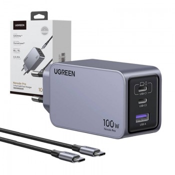 Ugreen Nexode Pro Charger 100W, GaN, USB + 2x USB-C
