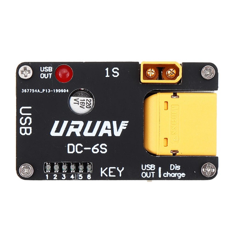 2in1 URUAV DC-6S 5-12V Battery Charger Discharger XT60/30/PH2.0 Plug USB Output for 1-6S Battery