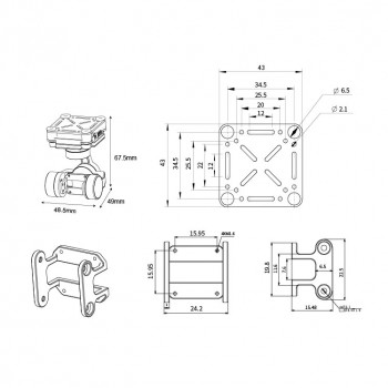 Gimbal 3-osiowy HEQUAV G-port dla DJI O4 Air Unit Pro