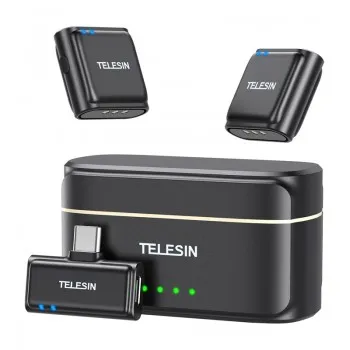 Zestaw mikrofonów Telesin + powerbank dla urządzeń mobilnych