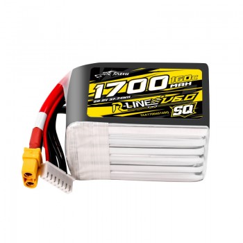 Tattu R-Line Version 6.0 1700mAh 22.2V 160C 6S1P SQ Battery