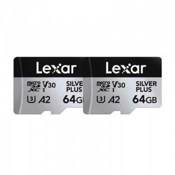 Lexar High-Performance Silver Plus microSDXC 2x64GB + adapter