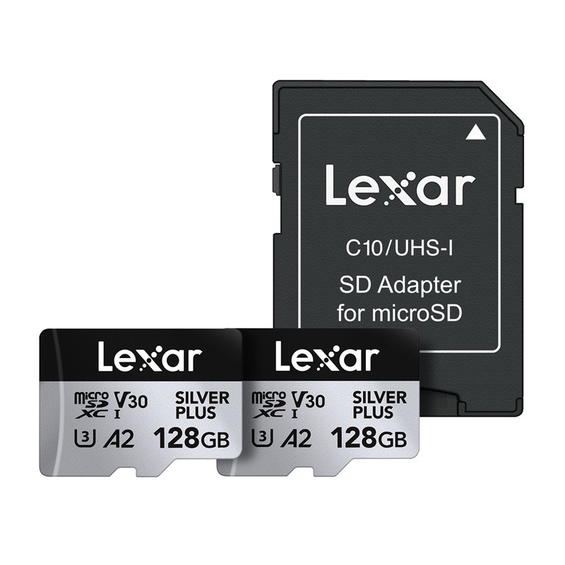 Zestaw 2 kart pamięci Lexar High-Performance Silver Plus microSDXC 2x128GB + adapter