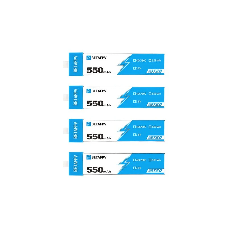 BETAFPV BT2.0 550mAh 1S Battery (4 pcs)