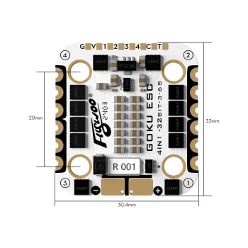 Kontroler lotu FLYWOO GOKU F722 Pro Mini V2 45A 32Bit 128K AM32 20x20
