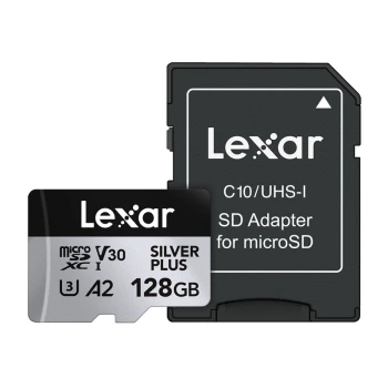 Zestaw 2 kart pamięci Lexar High-Performance Silver Plus microSDXC 2x128GB + adapter
