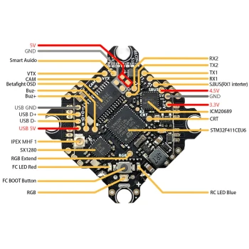 Kontroler lotu DarwinFPV F411 15A AIO ELRS