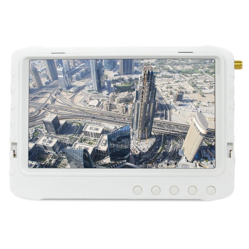 Monitor FPV 5" z Nagrywarką DVR 5,8GHz - Pasmo F (Biały)