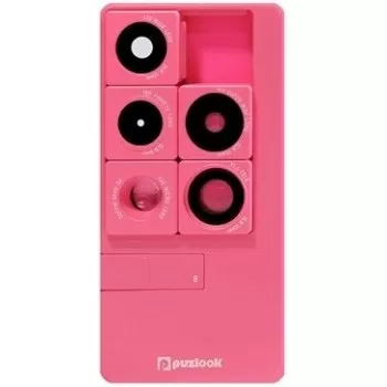 PUZLOOK BASIC Obudowa z optycznym obiektywem dla iPhone 5 Różowa